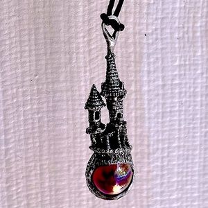 Castle Marble Pendant Necklace. Never Worn.